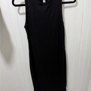 Nine West Black Ribbed Midi Dress